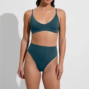 Left On Friday Teal High-Waist Bikini BOTTOM ( Hi Hi Deep End )